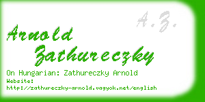 arnold zathureczky business card